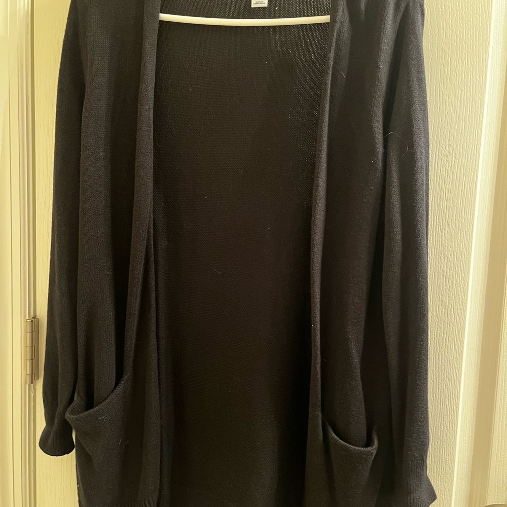 Women's Black Open-Front Sweater
